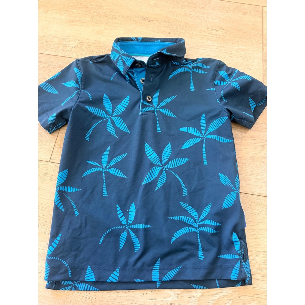 Devereux Kids Navy Blue Palm Tree Polo Shirt La Quinta Resort 4-5Y 265